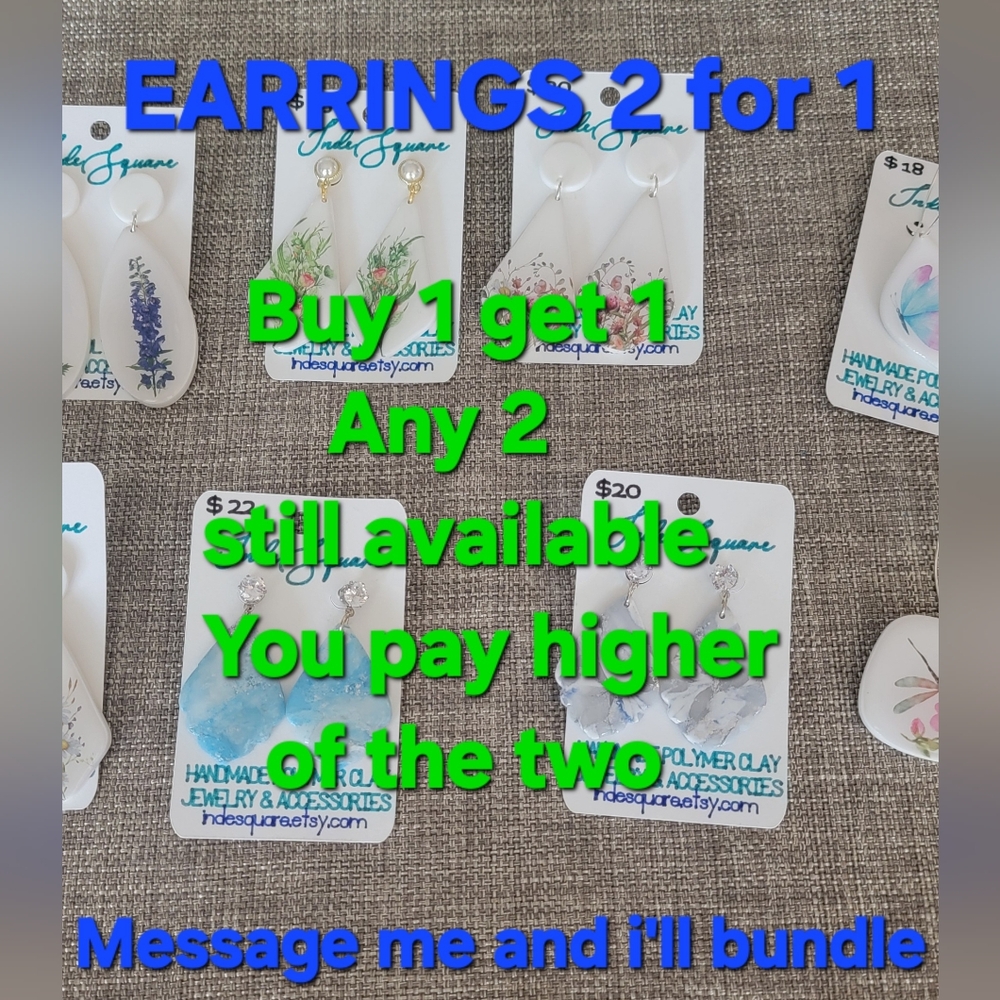 Handmade Polymer Clay Earrings - BOGO Special Collection